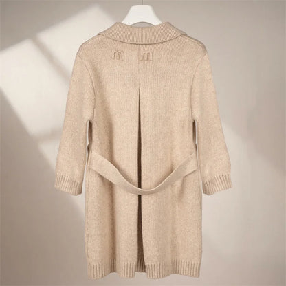 Cardigan for women New autumn 2024 double breasted slim Women's long sleeved top High quality cashmere blended women's sweater