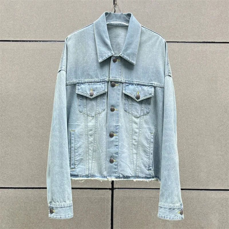 Denim jacket 2024 Summer new in outerwears Retro Washed Women's Coat High quality cotton denim long sleeved top Jeans jacket