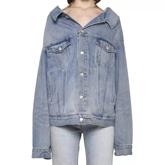 Women's denim jacket 2024 Autumn new in outerwears vintage washed pure cotton long sleeved top Couple style loose Women's coats