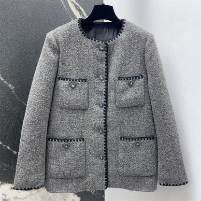 Women's down jacket 2024 Winter New Multi Pocket Decoration Puffer coats  High quality wool blend Warm thick coat y2k down coats