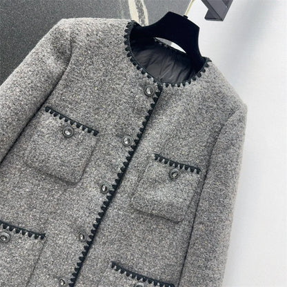 Women's down jacket 2024 Winter New Multi Pocket Decoration Puffer coats  High quality wool blend Warm thick coat y2k down coats