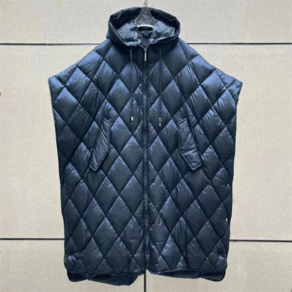 Women's down jacket New autumn 2024 diamond grid stitching Puffer coats High quality duck down filling Hooded loose down coats