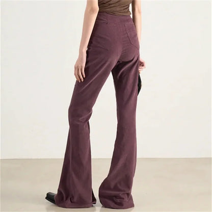 Women's pants 2024 Autumn New in Fashion Slim Fit Flare Pants corduroy wide leg pants y2k Trousers High quality floor mop pants