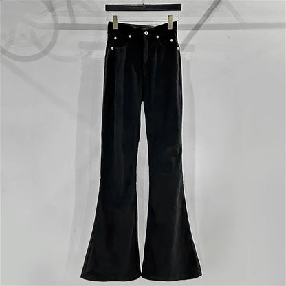 Women's pants 2024 Autumn New in Fashion Slim Fit Flare Pants corduroy wide leg pants y2k Trousers High quality floor mop pants