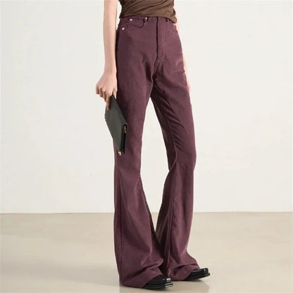 Women's pants 2024 Autumn New in Fashion Slim Fit Flare Pants corduroy wide leg pants y2k Trousers High quality floor mop pants