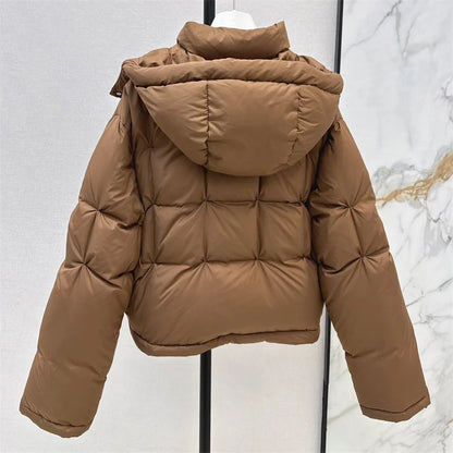 Women's winter down jacket 2024 New High quality 90 duck down filled warm thick jacket Hooded slim Puffer coats y2k down coats