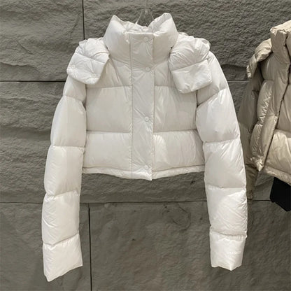 Women's winter jacket 2024 New High quality white duck down filling down coats Thick and Puffer coats Short slim fit thick coat