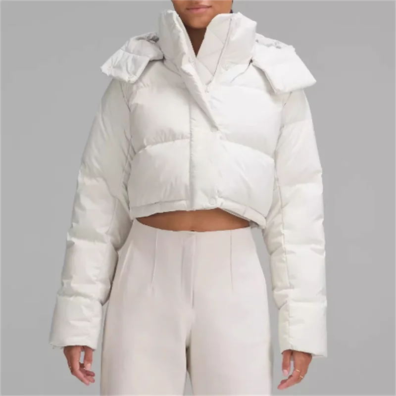 Women's winter jacket 2024 New High quality white duck down filling down coats Thick and Puffer coats Short slim fit thick coat