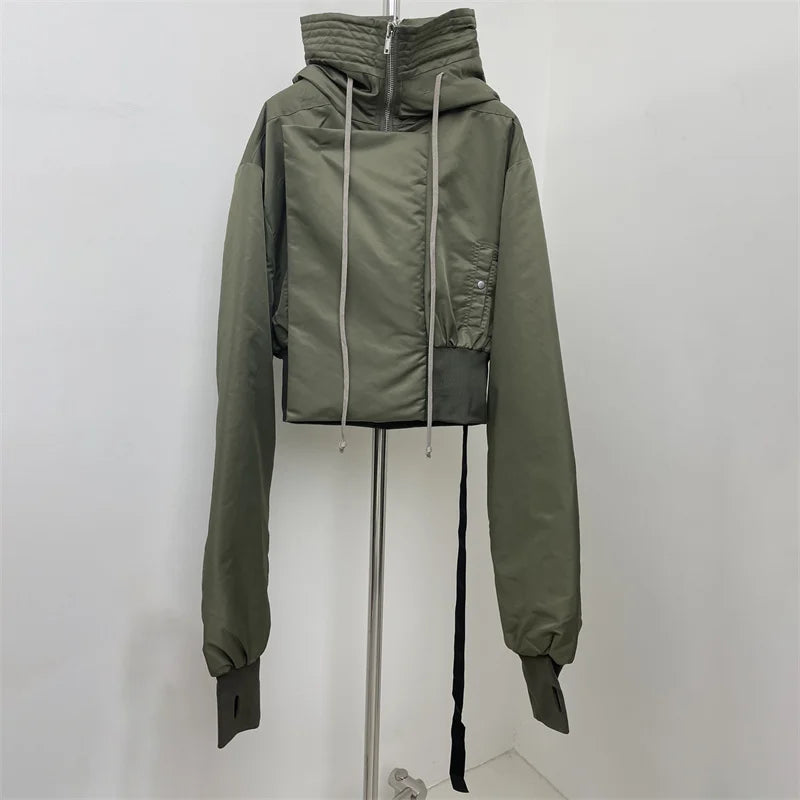 Women's winter jacket 2024 New in outerwears Asymmetric slim fit hooded warm thick Women's coats y2k cotton-padded jacket parkas