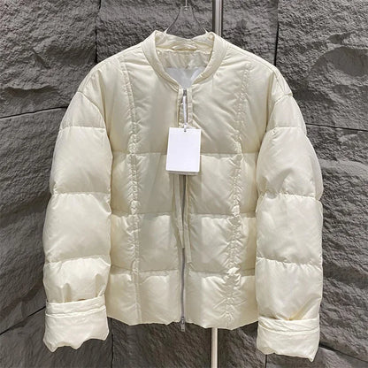 Women winter coats 2024 New High quality 90 white duck down filled Down jackets Checkered stitching Warm thick coat Puffer coats